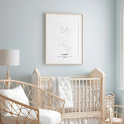 Affiche Bébé Taille Réelle de Naissance - Line Art - First Day Baby