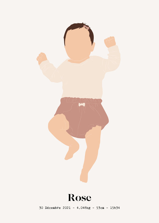 Affiche Bébé Taille Réelle de Naissance - Bloomy Baby